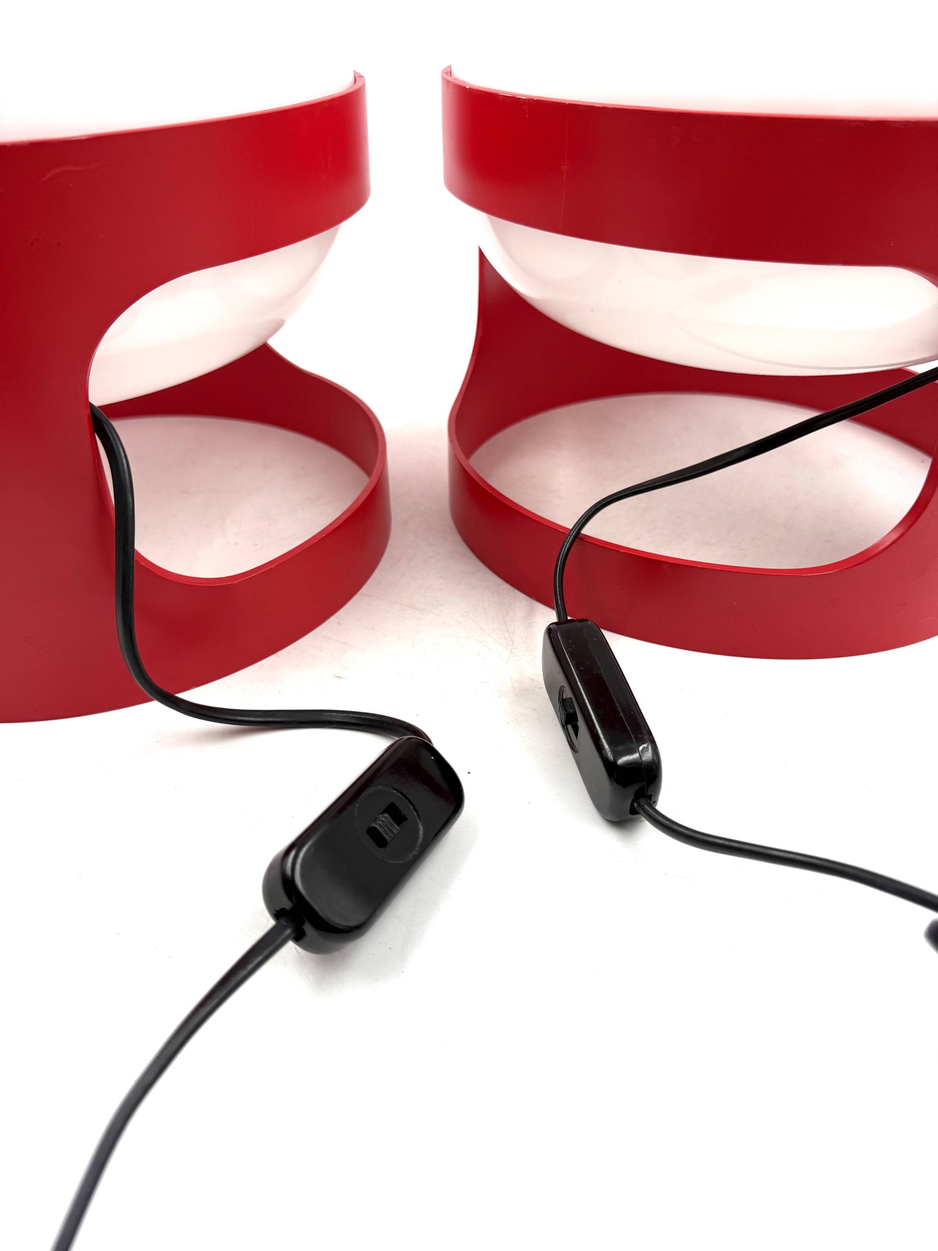 Joe Colombo, space age set of 2 mod. KD27 table lamps, Kartell Italy 1970s