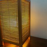 Vintage wooden and wicker lamp