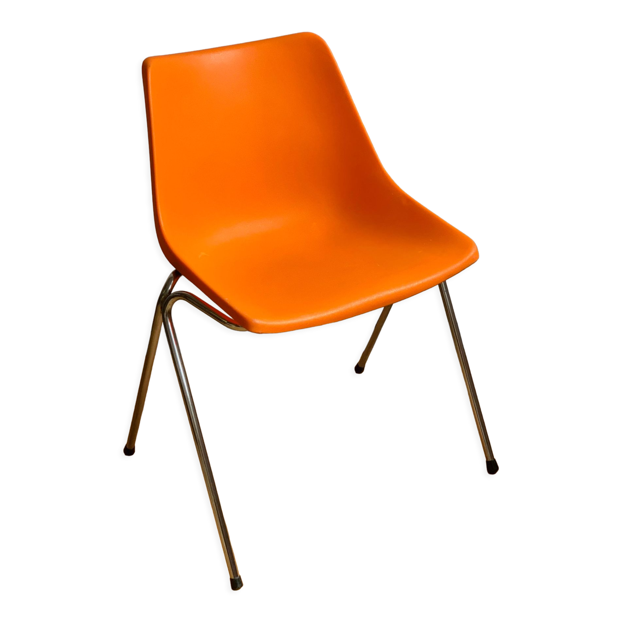 Vintage orange shell chair