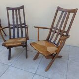 Paire de fauteuils Triconfort année 1960 trois  position