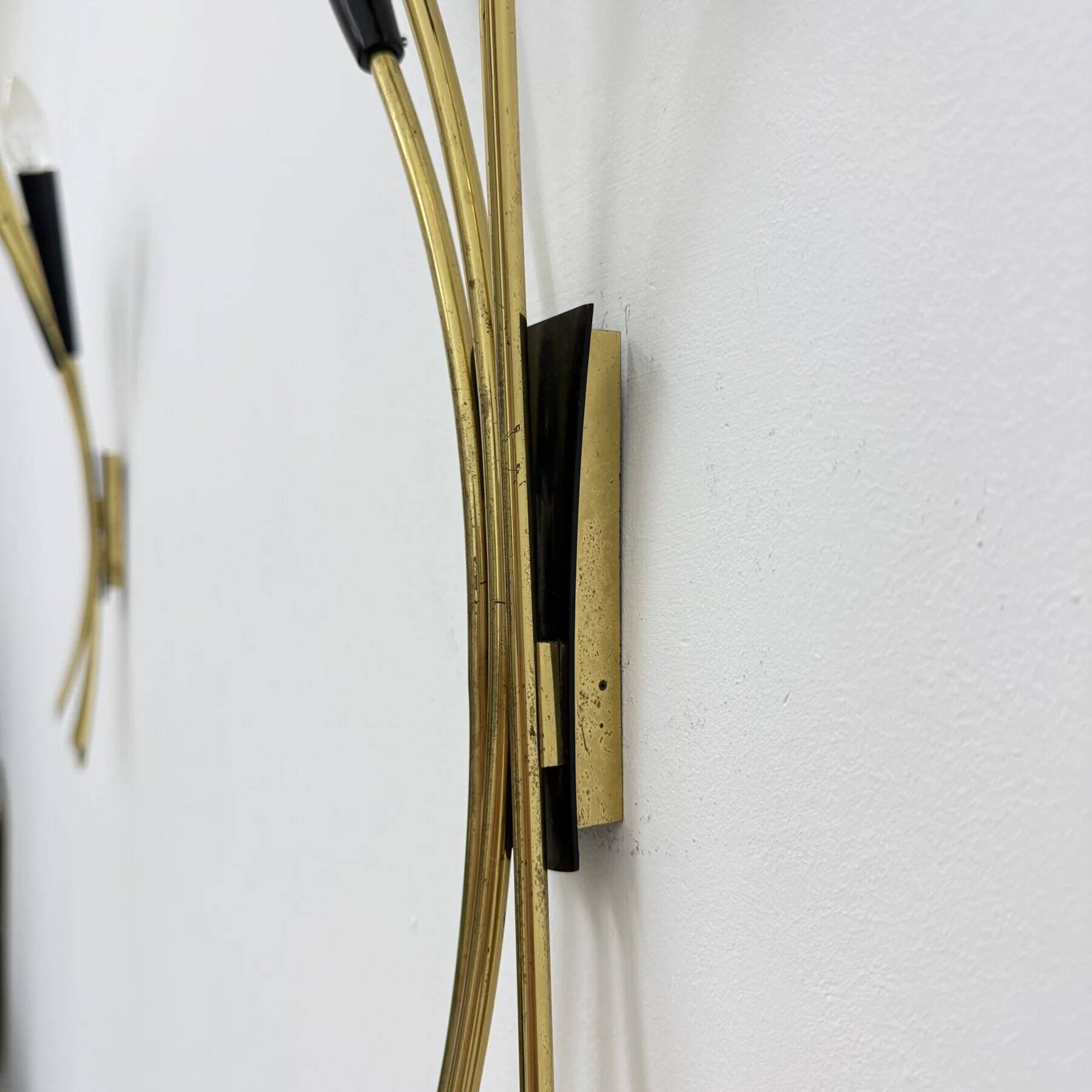 Mid-century Stillovo style brass wall light, 1950s