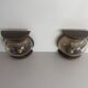 Pair of bronze and glass wall lights from the mid-century, 1960, Italy.