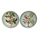 2 old plates st amand, 20 cm. barbotine, art nouveau 1900