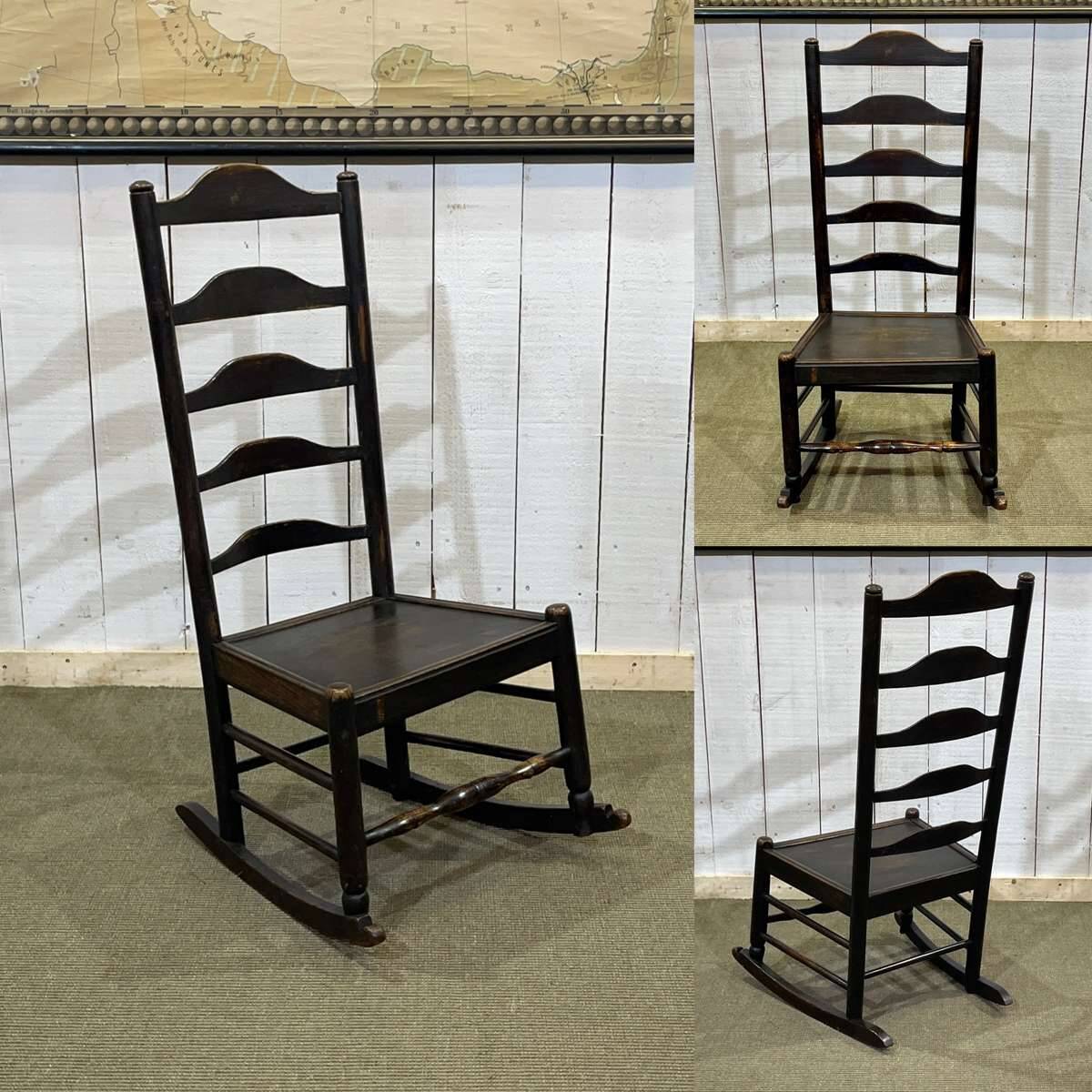 19th century English nurse's chair in oak and ash