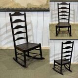 Chaise de nourrice anglaise XIXème en chêne et frêne