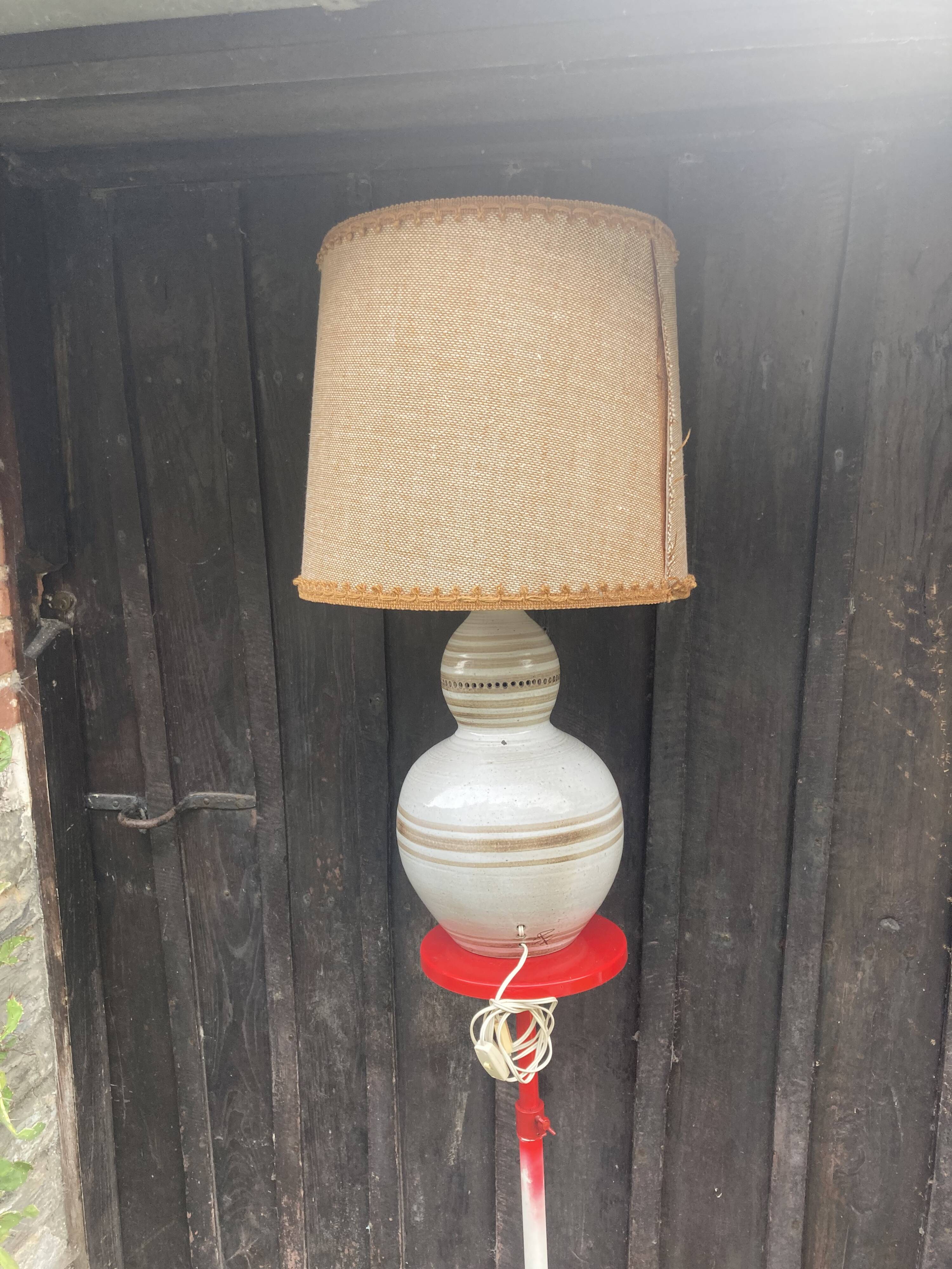 Pierre Pissareff, two-light lamp, signed, Dlg of Georges Pelletier