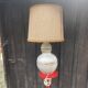 Pierre Pissareff, two-light lamp, signed, Dlg of Georges Pelletier