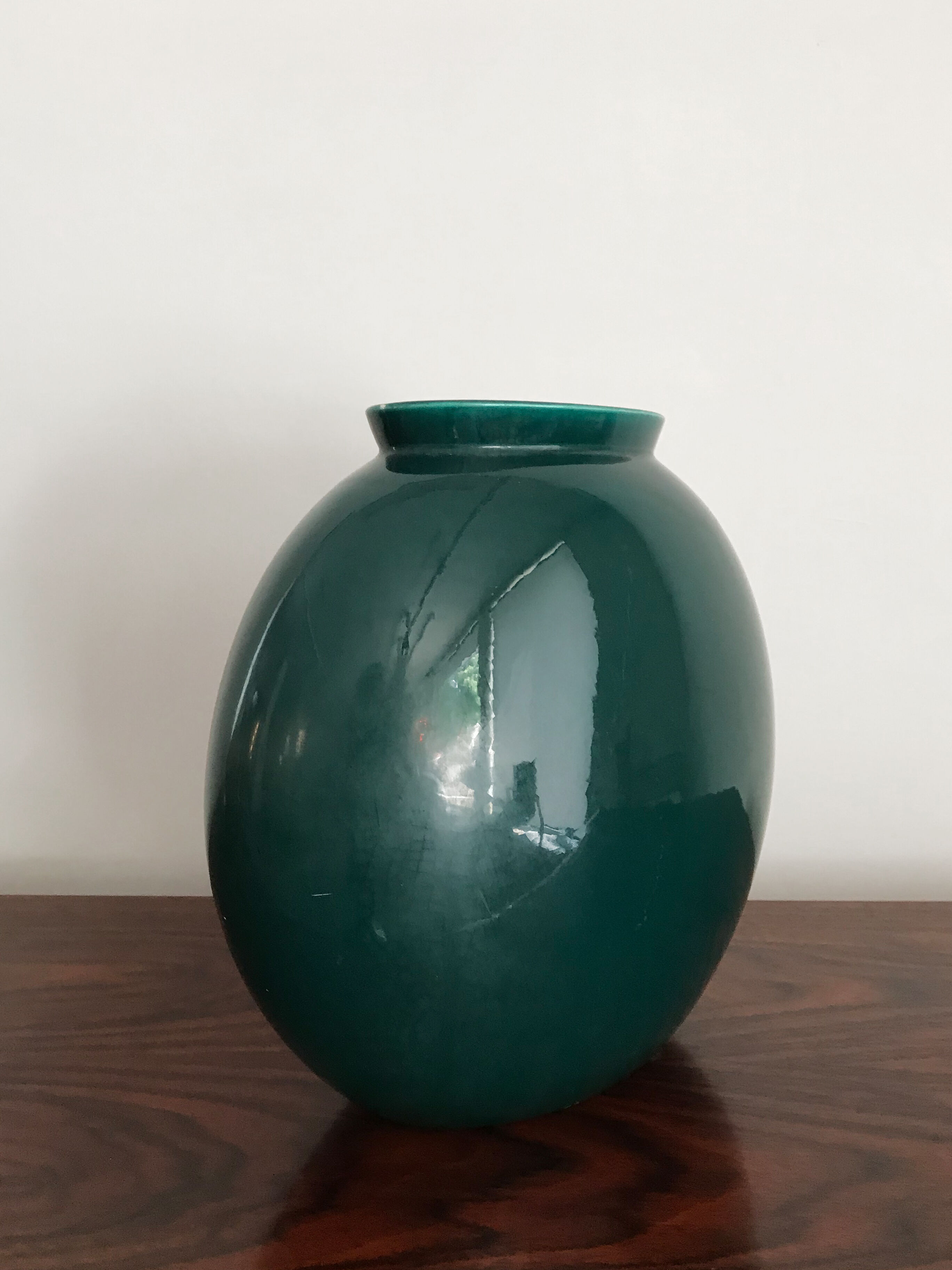 Guido Andloviz Italian big green ceramic vase, 19450s