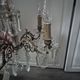 vintage pendant light from the 60s 70s with glass pendants and 5 candle holders