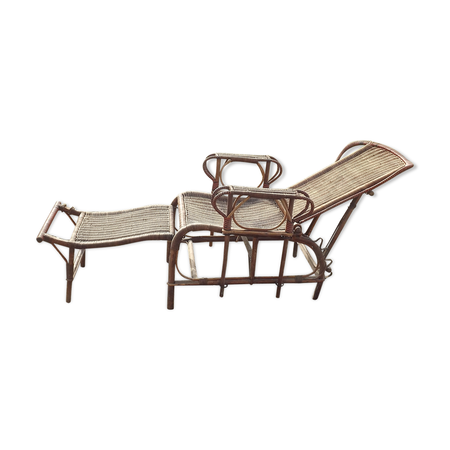 Wicker and rattan armchair 1900