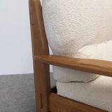 Pair of modernist armchairs in solid elm from the 60s/70s