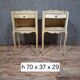 Pair of lacquered Louis XV style bedside tables – 20th century
