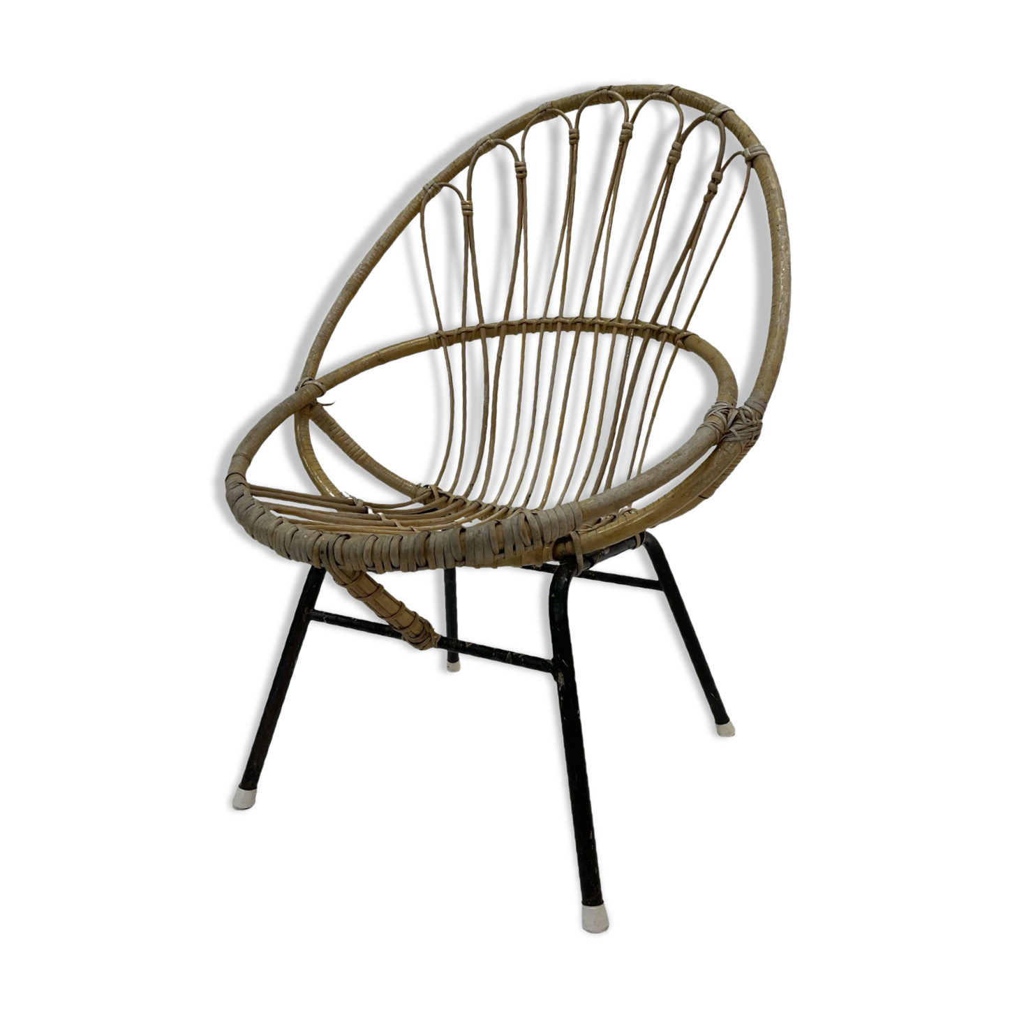 Vintage rattan chair by Dirk van Sliedregt Rohe Noordwolde 1960 in the Netherlands