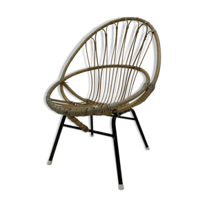 fauteuil vintage en rotin