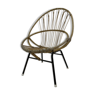 Vintage rattan chair by Dirk van Sliedregt Rohe Noordwolde 1960 in the Netherlands