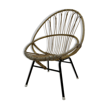 Vintage rattan chair by Dirk van Sliedregt Rohe Noordwolde 1960 in the Netherlands