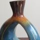 Blue and brown ceramic vase