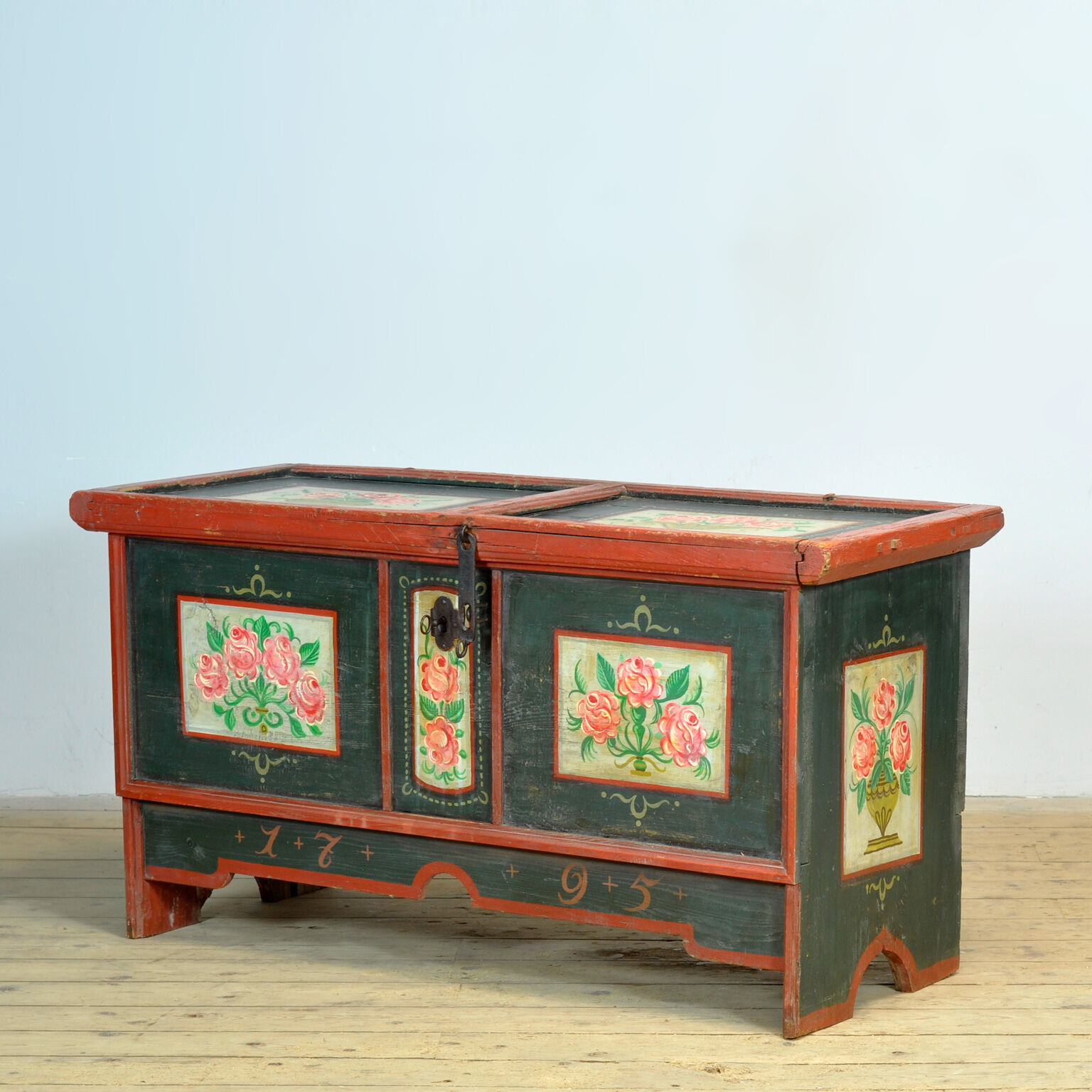 Folk art bridal chest, dated 1795