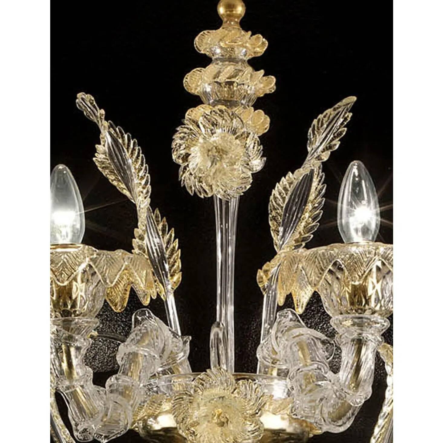 Verre de Murano Ca’ Rezzonico impérial de luxe avec feuille d'or