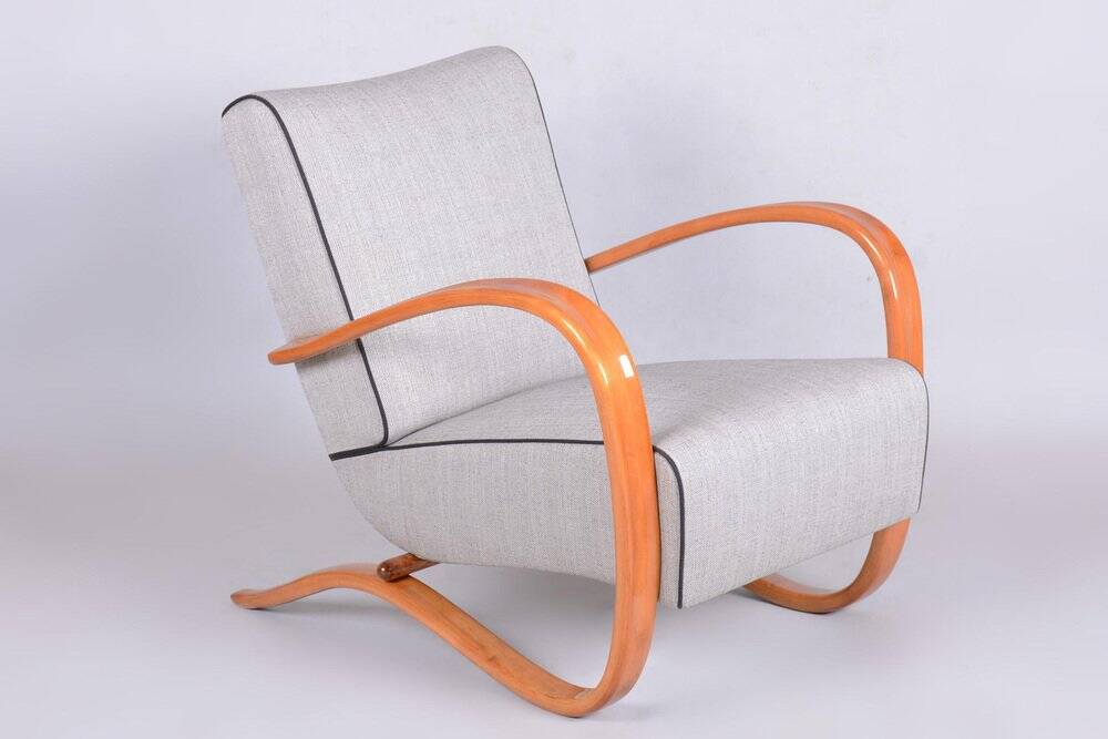 Fauteuil Lounge Art Déco H-269 tchèque attribué à J. Halabala pour Up Závody, années 1930