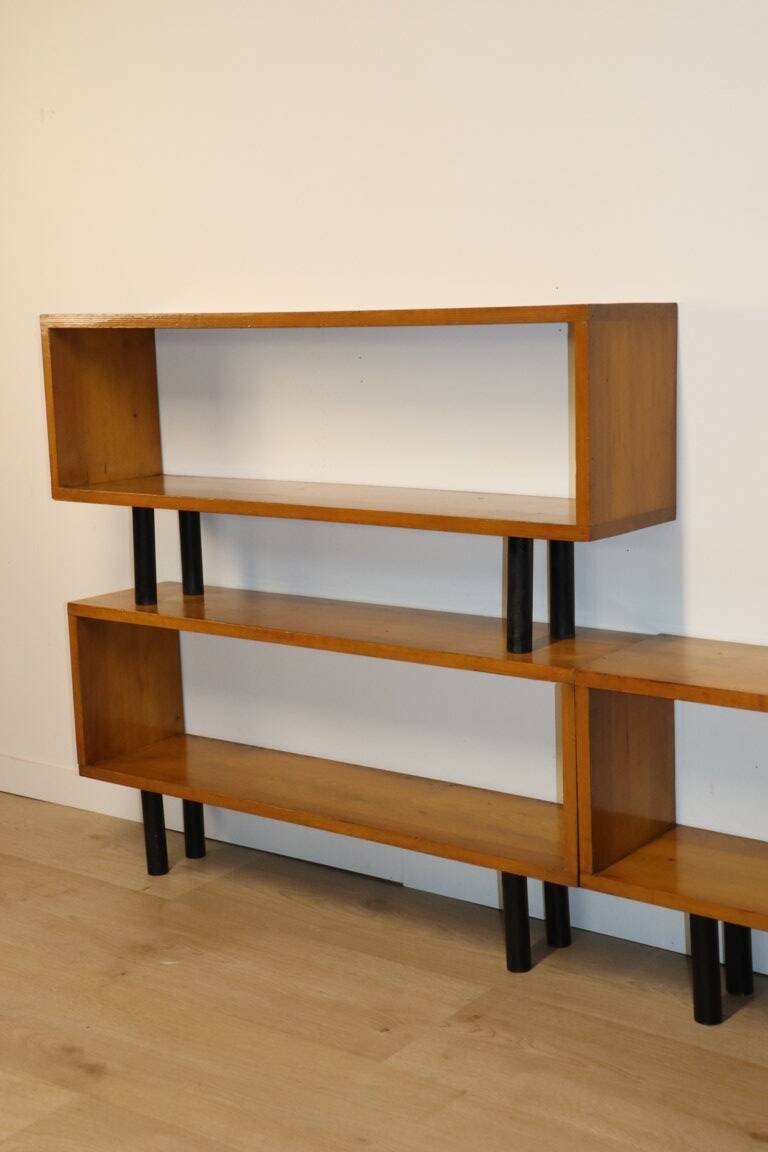 Vintage shelf with modular wooden boxes, 1960s