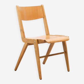 Vintage stackable wooden bistro chair Germany, 1960s