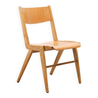 Vintage stackable wooden bistro chair Germany, 1960s