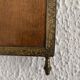 Vintage mirror 1900 barber triptych brass and wood - 29 x 70 cm