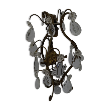 Suspension pampilles fleurs et gouttes, laiton, 1 feu