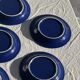 Set of 12 vintage blue ceramic plates D23