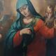 huile sur toile ancienne représentant la Vierge en deuil - époque baroque