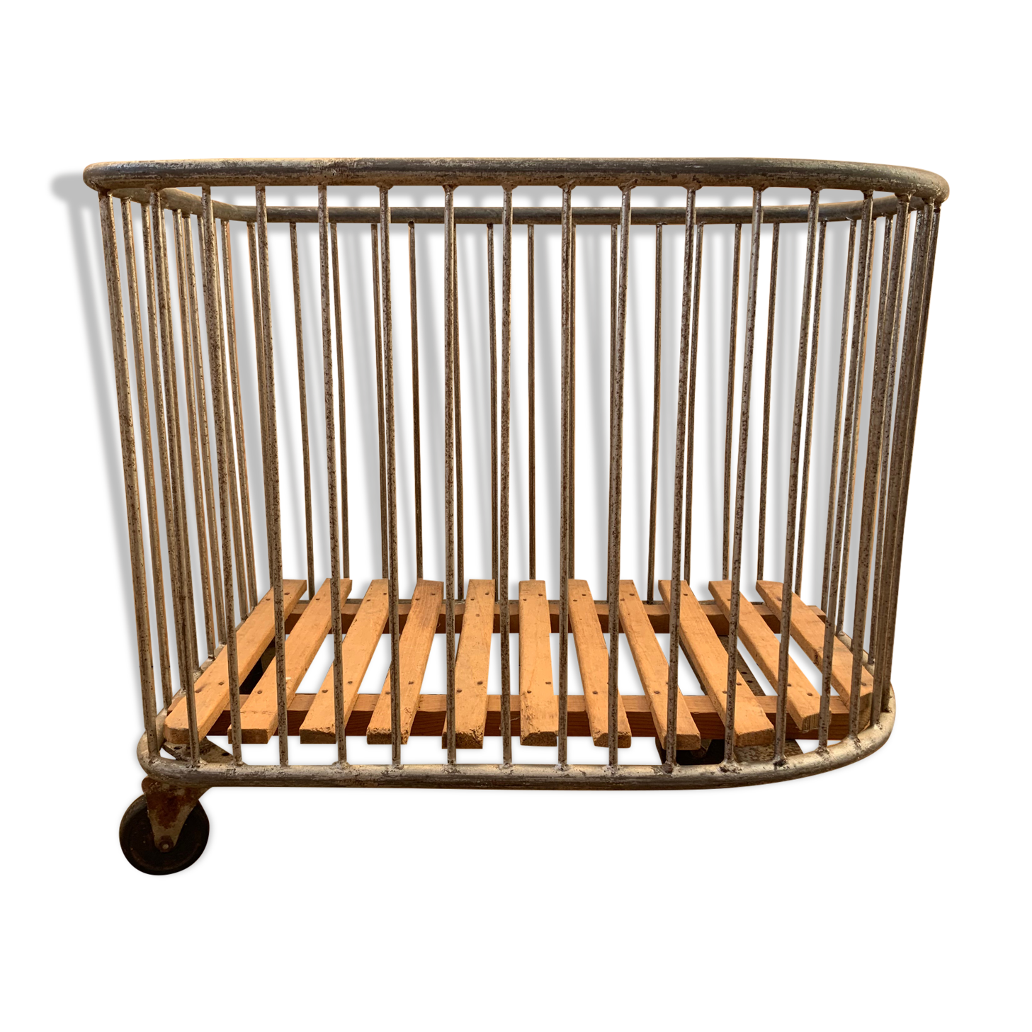 Vintage metal industrial trolley