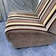 Vintage 1970s lounge chair – striped orange, brown, and cream velvet