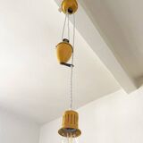 Suspension monte et baisse en métal peint en  jaune
