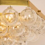 Extra-large glass Tulip chandelier by Kaiser, Germany, 1960s.