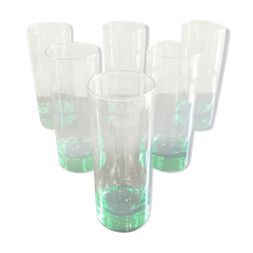 Set of 6 vintage green glasses