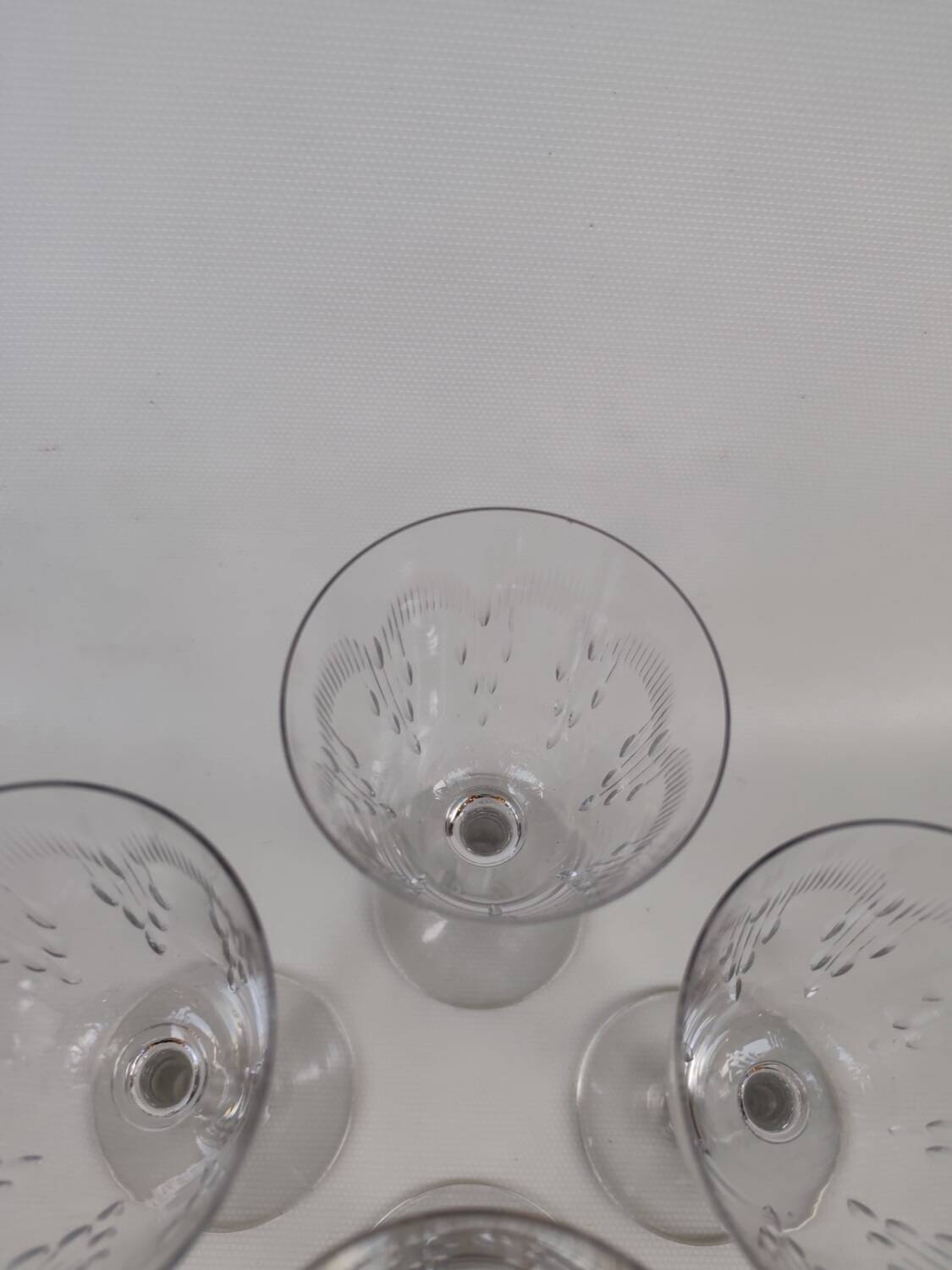 Four Baccarat crystal glasses, Molière pattern. Early 20th century.