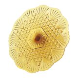 Art Deco Amber Cake Stand Depression Glass 31cm