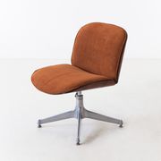 Desk Chair by Ico Parisi for Mim, Exotic Wood and Suede Leather