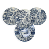 4 assiettes plates terre de fer anglaises, ironstone