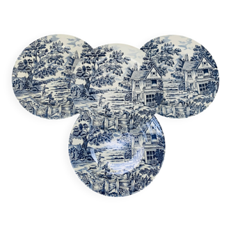 4 English ironstone dinner plates