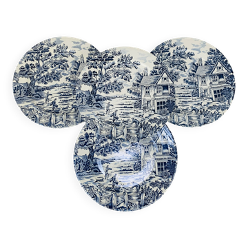 4 English ironstone dinner plates