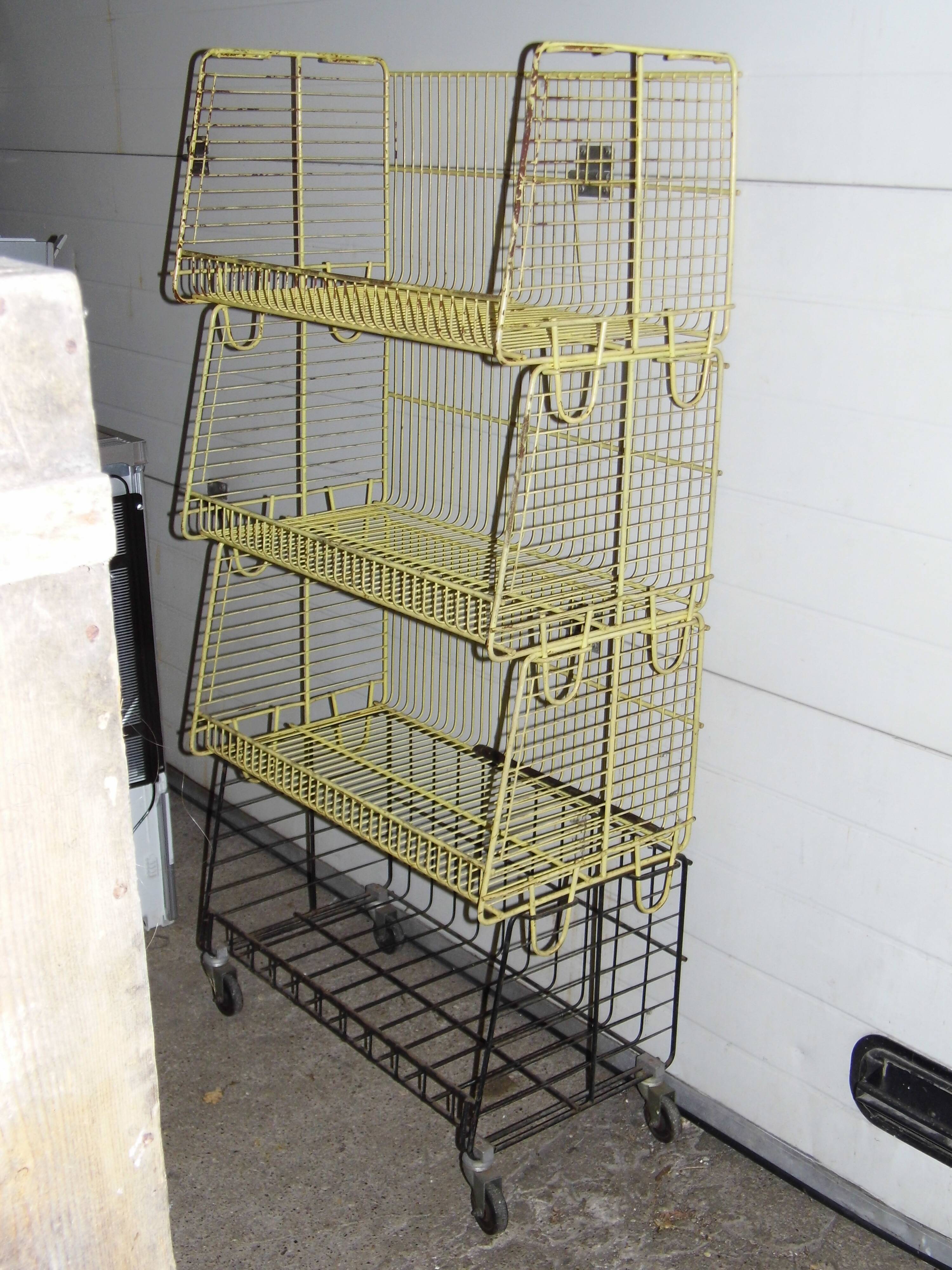 Metal display of shops shops fruits and vegetables