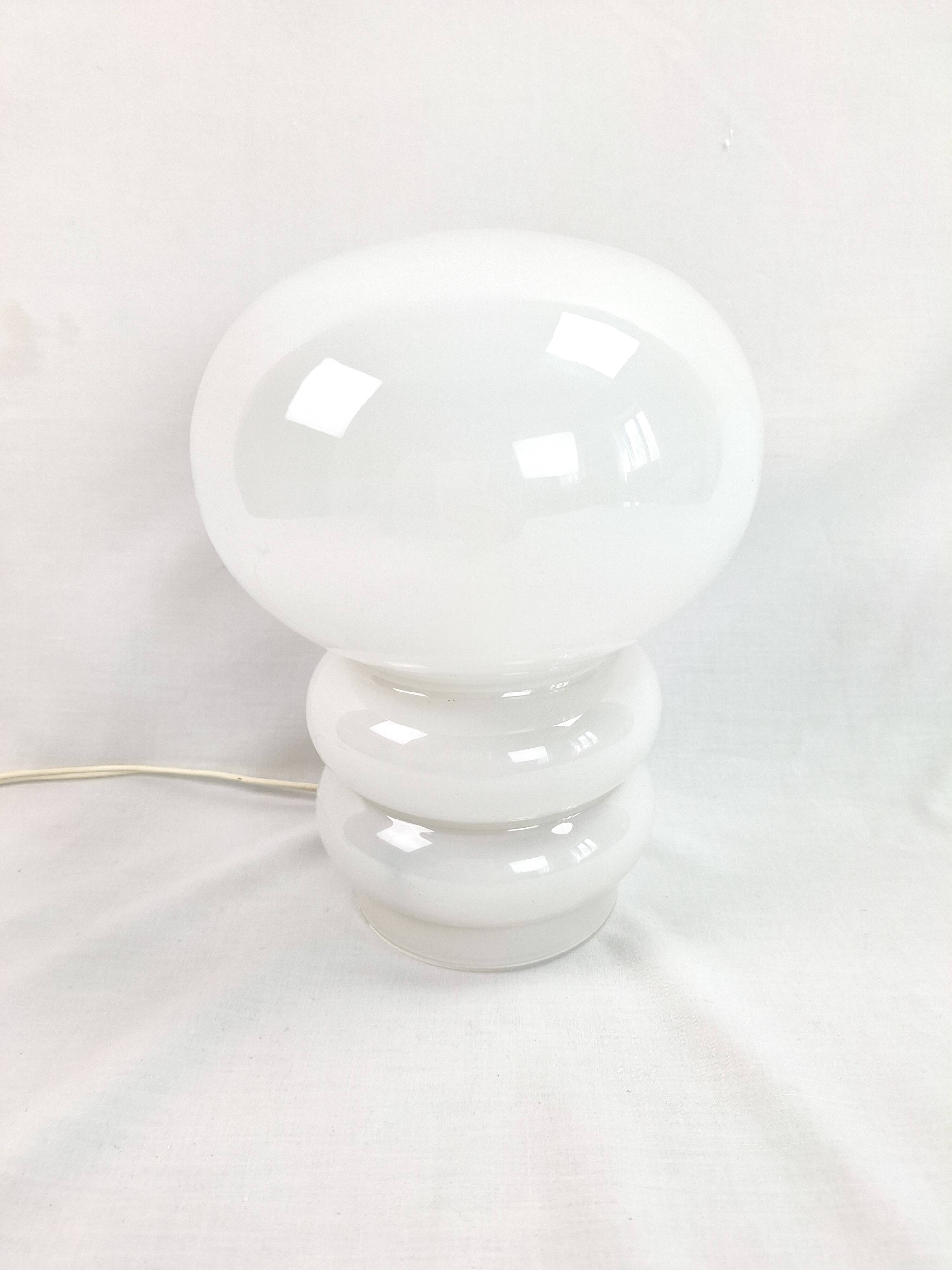 Lampe verre 70s vintage space age art déco