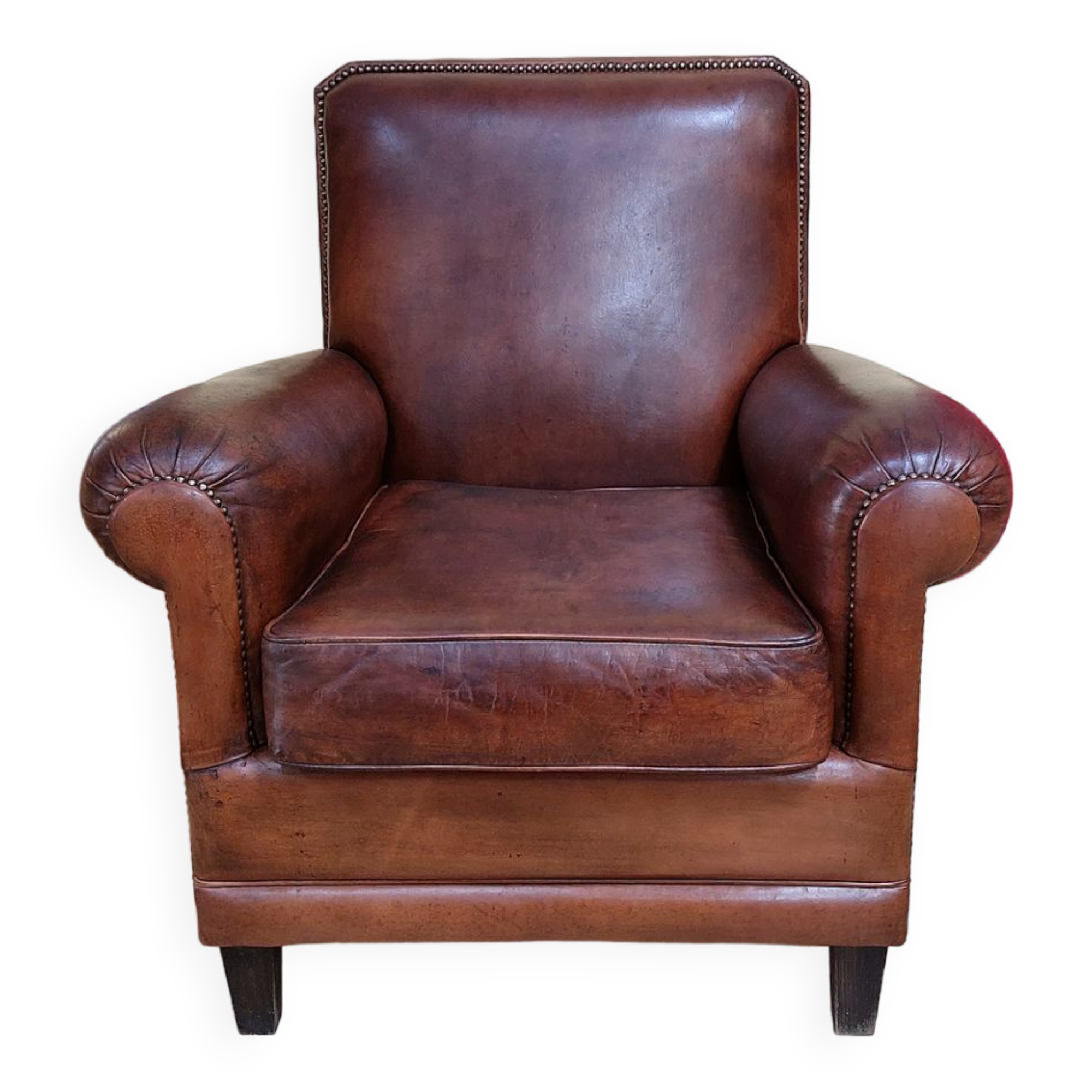 French Club Armchair in Havana leather