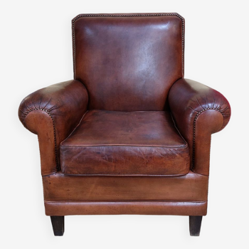 French Club Armchair in Havana leather