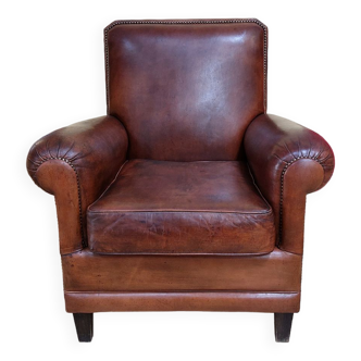 French Club Armchair in Havana leather