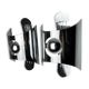 Pair of space age wall lights, chromed metal, Italy, 1970