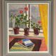 Original Swedish Oil On Panel – “Books And Blossoms” – Vintage & Framed – 91 × 77 Cm