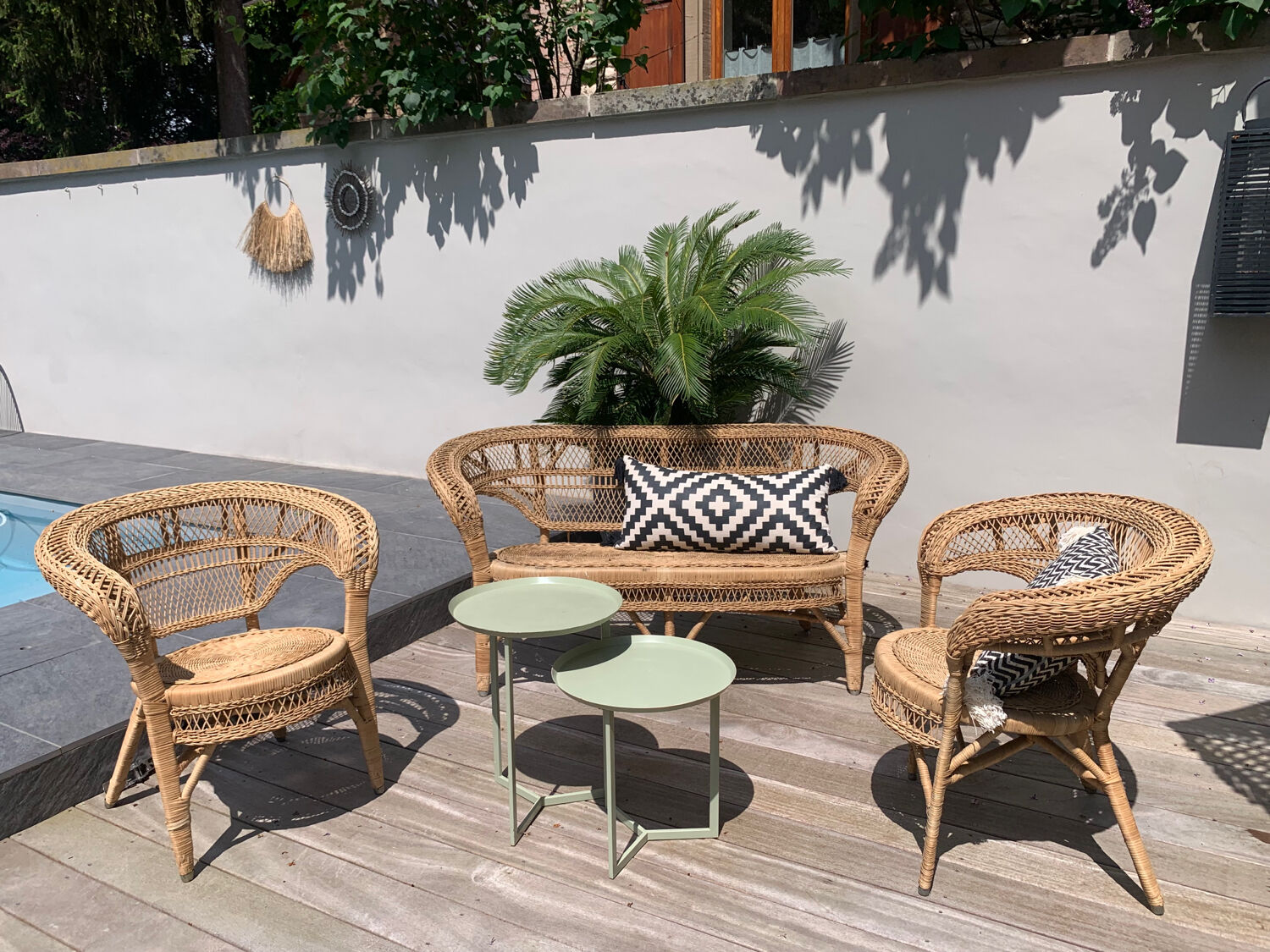 Vintage rattan garden furniture